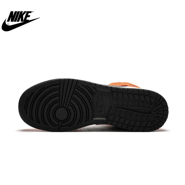 Nike Air Jordan Retro 1 Mid SE раздробленная задняя панель Оранжевый Белый Черный 852542-800