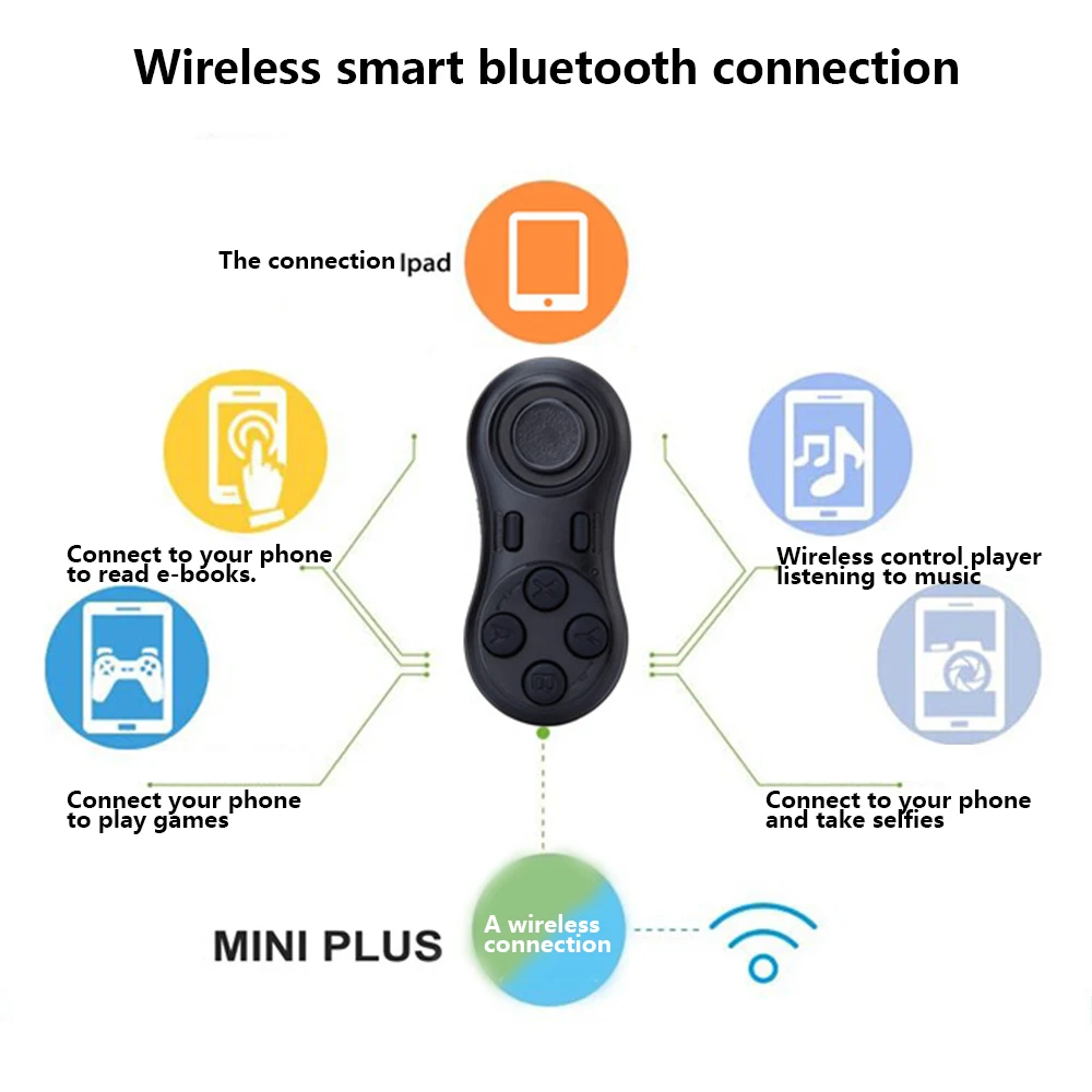 Многофункциональный Bluetooth пульт дистанционного управления Мини-геймпад игровой контроллер Джойстик селфи пульт дистанционного спуска затвора беспроводная мышь