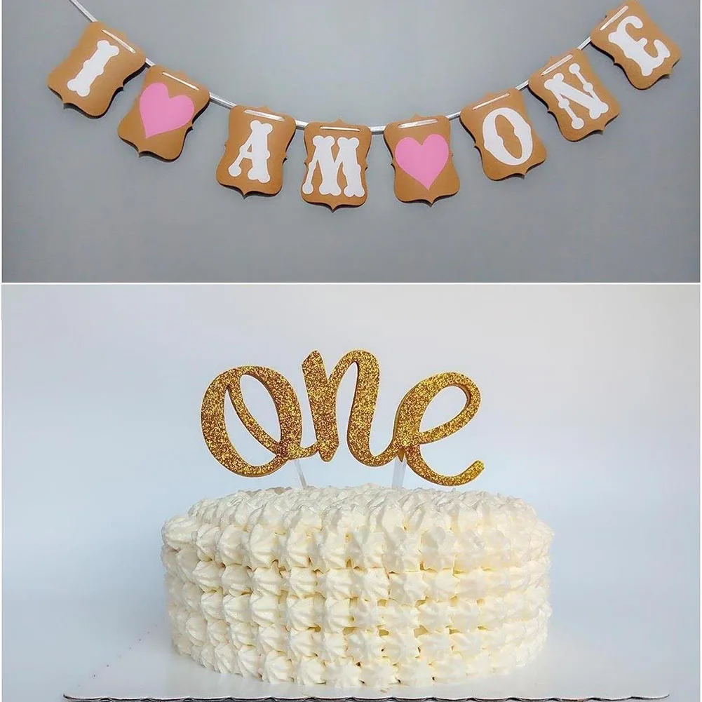 Украшения для 1 го дня рождения ребенка баннер Я один флажок мальчиков и девочек