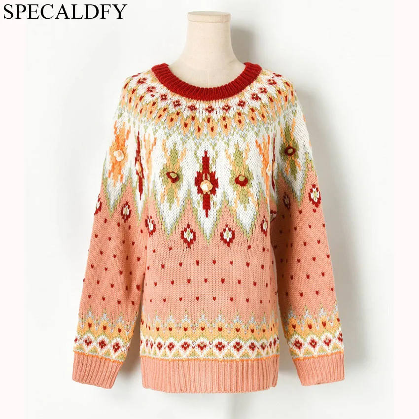 

Designer Runway Brand Ethnic Bohemian Sweater Women Knitted Sweaters And Pullovers 2019 Winter Sueter Mujer Jumper Pull Femme