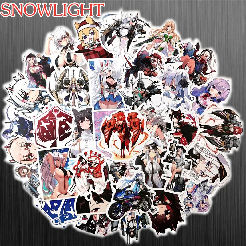 10/30/50 pcs/pack  Anime Naval Battle Azur Lane Waterproof Stickers For Skateboard Luggage Laptop Skateboard Motorcycle Stickers