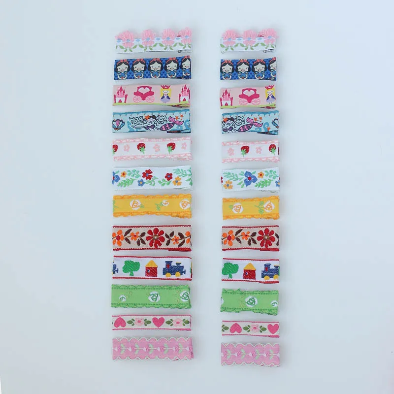 Комплекты для девочек заколки волос с мультяшной вышивкой и цветами аксессуары