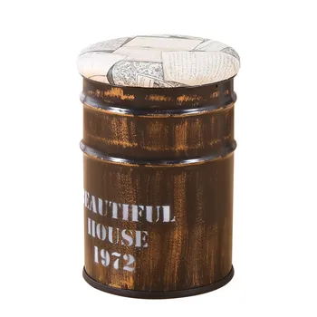 

Creative iron storage stool bar sofa paint bucket stool storage iron bucket stool round bucket stool