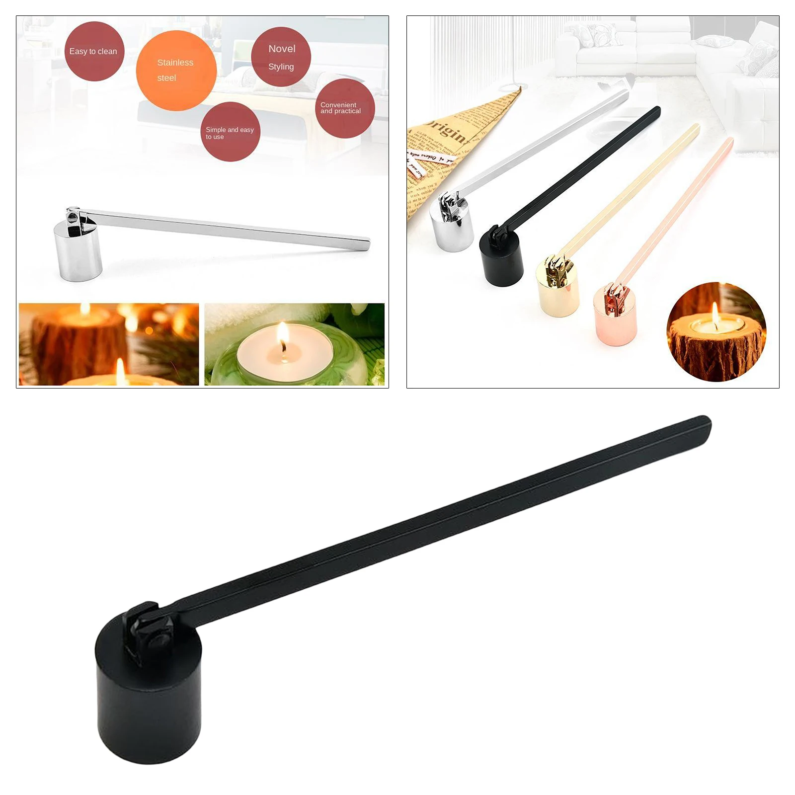 Candle Snuffer Polished Stainless Steel Candle Extinguisher Snuffer 19.3cm