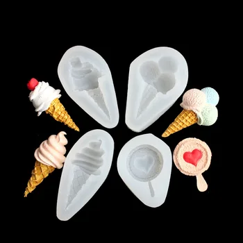 

DIY Ice Cream Shaped Molds Pendant DIY Silicone Mold Dried Flower Jewelry Accessories Tools Equipments Resin Molds