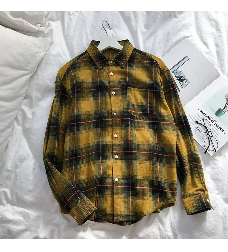 Liketkit мужские Новые повседневные рубашки в клетку INS Мужские красные и черные рубашки с длинным рукавом мужские Харадзюку Большие размеры топ модная уличная одежда