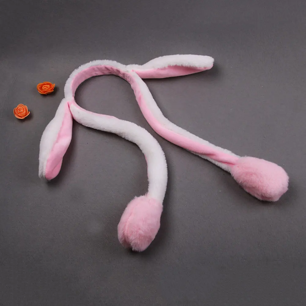 Plush Flash Rabbit Ears Pink Funny Rabbit Hat LED Imitate Cute Dance Rabbit Ears Joke Gifts Girl Friend Gasbag