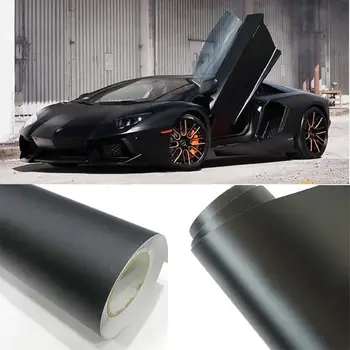 

1Pcs 30*152cm Matte Black PVC Vinyl Film Wrap Car DIY Sticker Vehicle Decal Adhesive Vinyl For Motorcycle Auto Suv