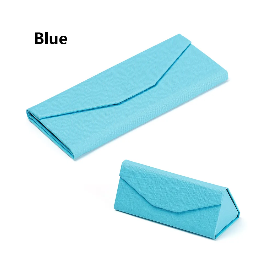 Солнцезащитные очки коробка складной PU водонепроницаемый Сильный Магнит Чехол для очков сплошной цвет бинокль защитный Органайзер - Цвет: blue