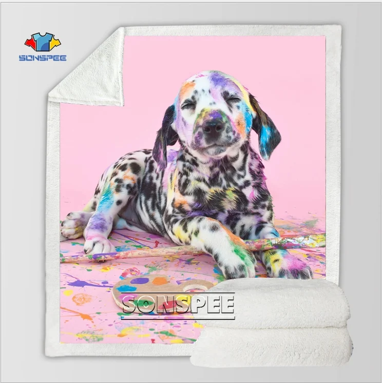 SONSPEE Kawaii далматинское одеяло для любителей собак Harajuku для детей и взрослых с 3D принтом, теплое удобное одеяло, постельные принадлежности, одеяло для дивана и сна - Цвет: 13