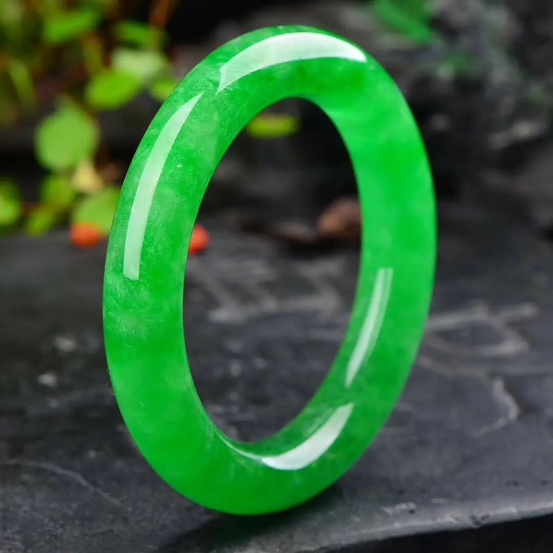 56- 61 мм натуральный Esmeralda verde jadeita Jade braalete pulsera hecha a mano