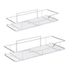 Bathroom Shelf Stainless Steel Shower Organizer Basket Kitchen Storage Shelf Wall Mounted Storage Rack with Adhesive Sticker 1