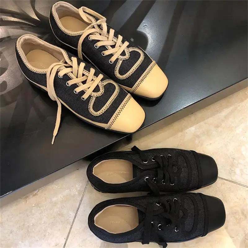 Scarpe donna/Женская обувь; винтажные кроссовки на плоской подошве; Повседневная разноцветная женская обувь на шнуровке с квадратным носком; женская обувь; Alpargatas De Mujer