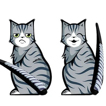 

3D Pensive&Smiling Car Sticker Wiper Moving Tail Funny Cartoon Reflective Window Decals Styling Rear Windshield Decorate 2020NEW