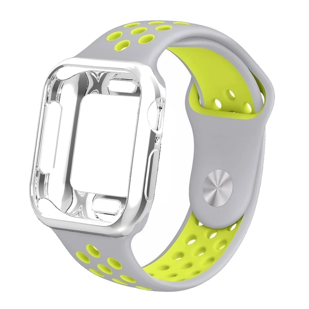 Ремешок+ чехол для apple watch band pulseira apple watch 4 3 5 band 44 мм/40 мм iwatch чехол для браслета 42 мм/38 мм correa ремешок для часов браслет