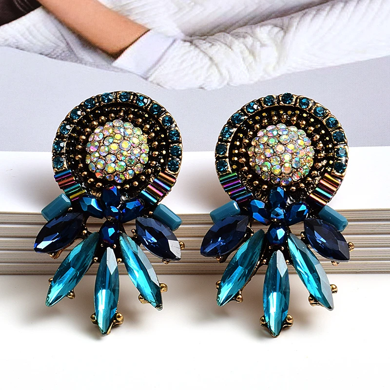 Pendientes de cristal coloridos para mujer, joyería de alta calidad, bisutería, accesorios de moda para niñas, venta al por mayor|Pendientes con de gota| - AliExpress