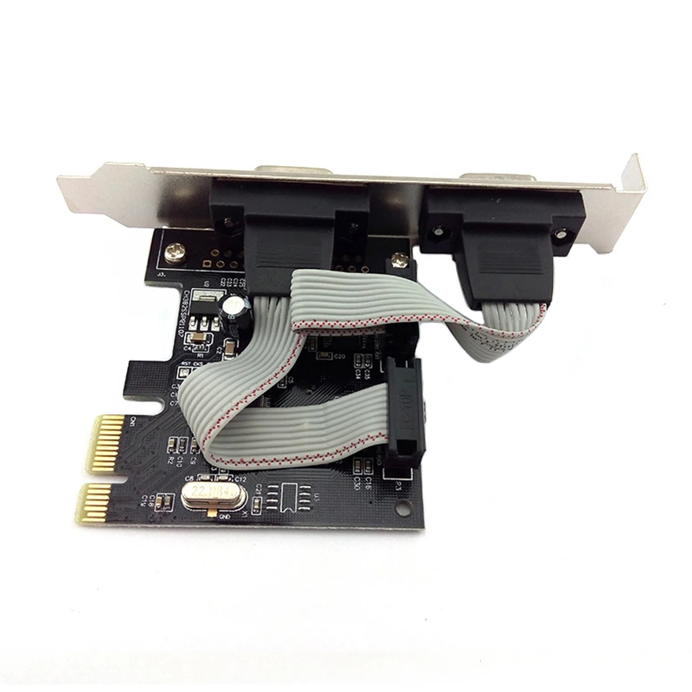 2,5 Гбит/с двойной порт RS232 9Pin Интерфейс последовательный PCI-E адаптер карты расширения