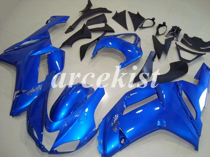 ABS Обтекатели комплект, пригодный для Kawasaki Ninja ZX-6R 2007 2008 636 6R 07 08 боди набор на заказ бесплатно красный черный - Цвет: Blue
