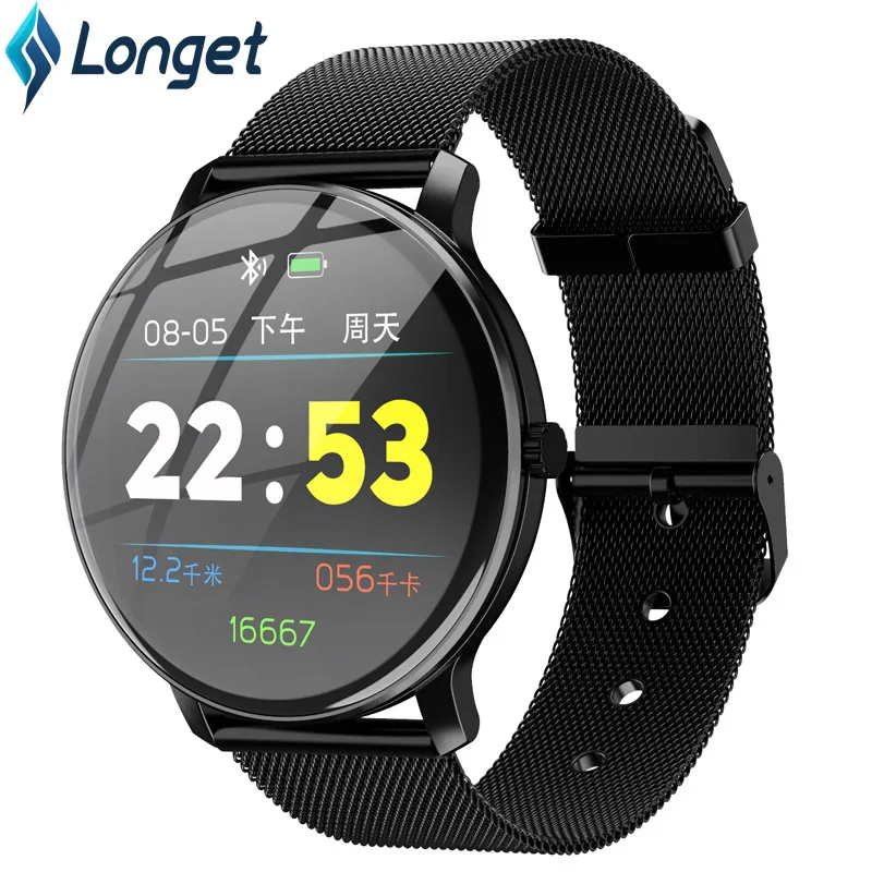 

Longet R88 FitnessTracker Mirrored Tempered Glass Smart Bracelet Round Screen with Heart Rate Call Reminder Waterproof Sports