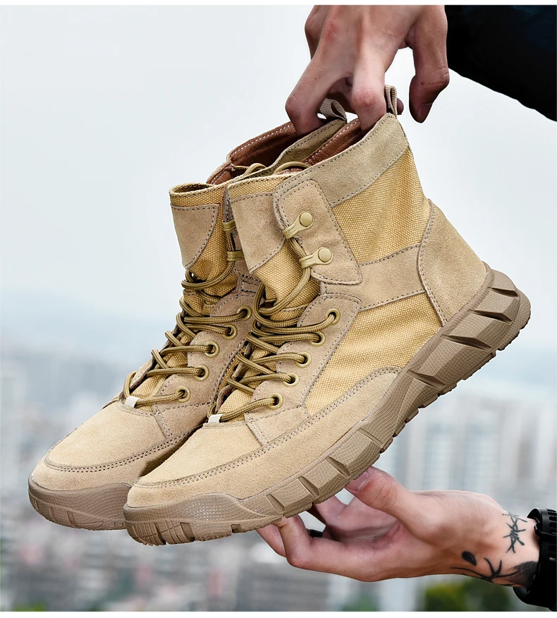 Golden Sapling Breathable Tactical Boots Military Men Retro Outdoor Trekking Shoes Classic Sports Hiking Tooling Men's Sneakers