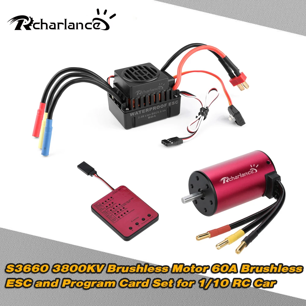 S3660 3800Kv датчик 60a Esc метла и программа карточная игра 1/10 Rc грузовик без управления полетом Лер бесщеточный мотор пульт дистанционного управления