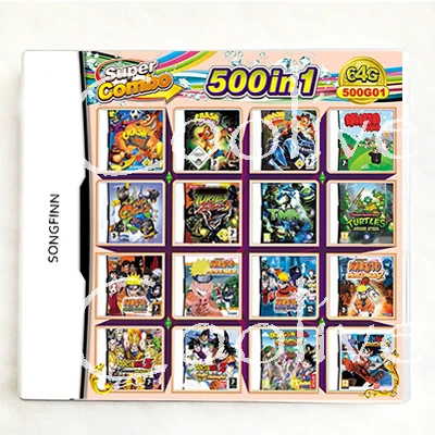 

New Sticker 500 in 1 Fit All Version Video Game Accessories Parts Compilation Cartridge Card for Console Super Combo Multi Cart