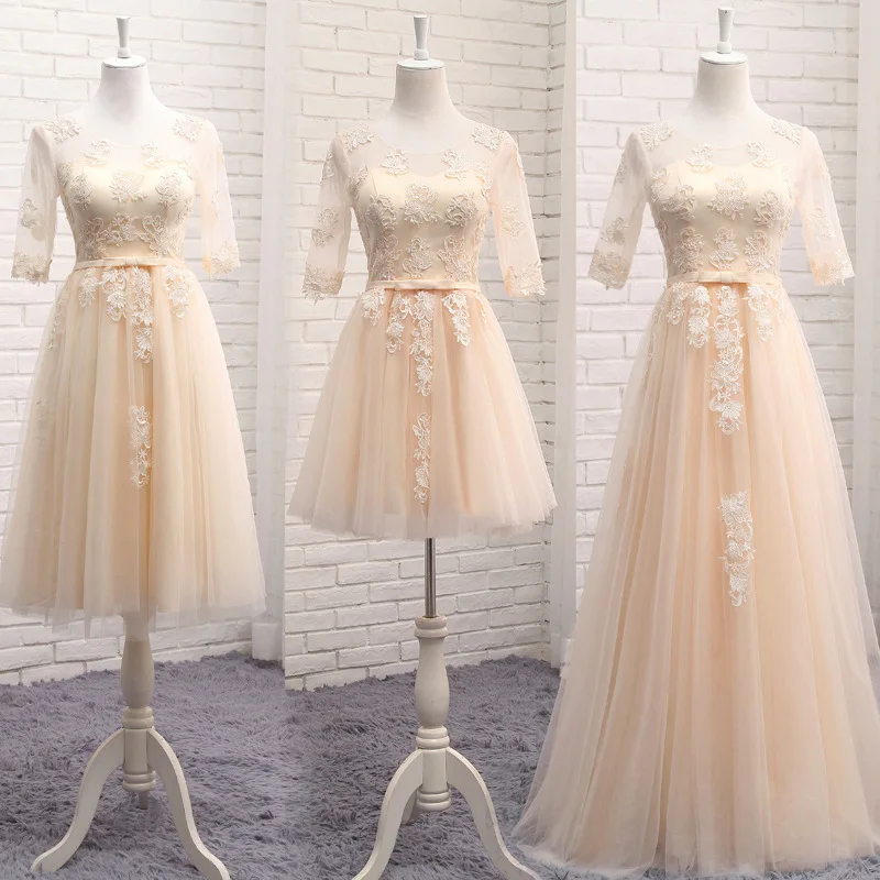 Новые дешевые подростковые кружевные светло-серые Элегантные платья невесты, Сетчатое свадебное платье для девочек, платье для выпускного вечера