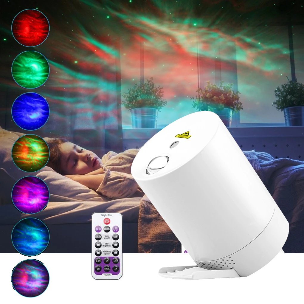 Night Light Starry Sky Projector Water Wave Lamp LED star music Rotating Remote Control Bluetooth Bedroom Bedside Lamp portable night light