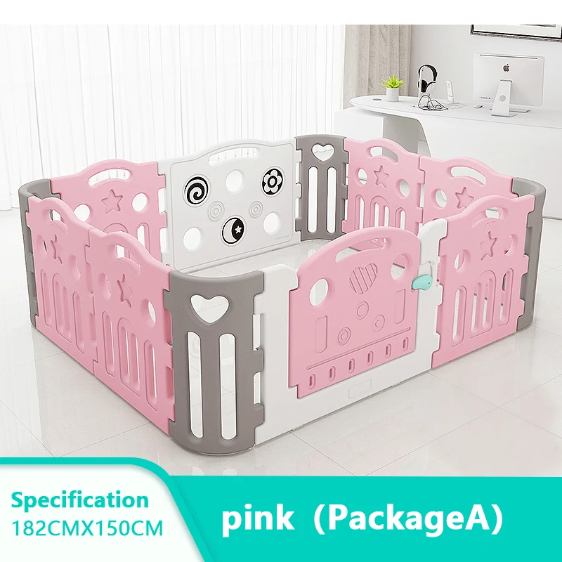 Pink182x150cm Baby Playpen For Newborn Baby Fence Playpen For Children Pool Balls For Baby Pool Children Playpen Kids Safety Barrier Play Yard - Цвет: Pink182x150cm