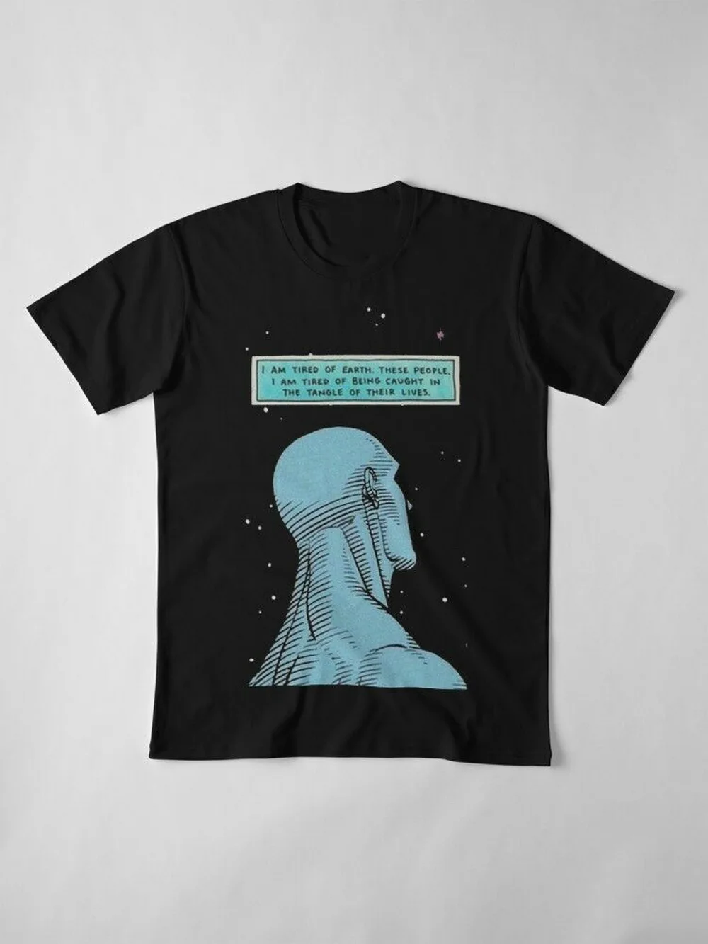 Черная футболка с надписью Watchmen Dr Manhattan Размеры S-3Xl |