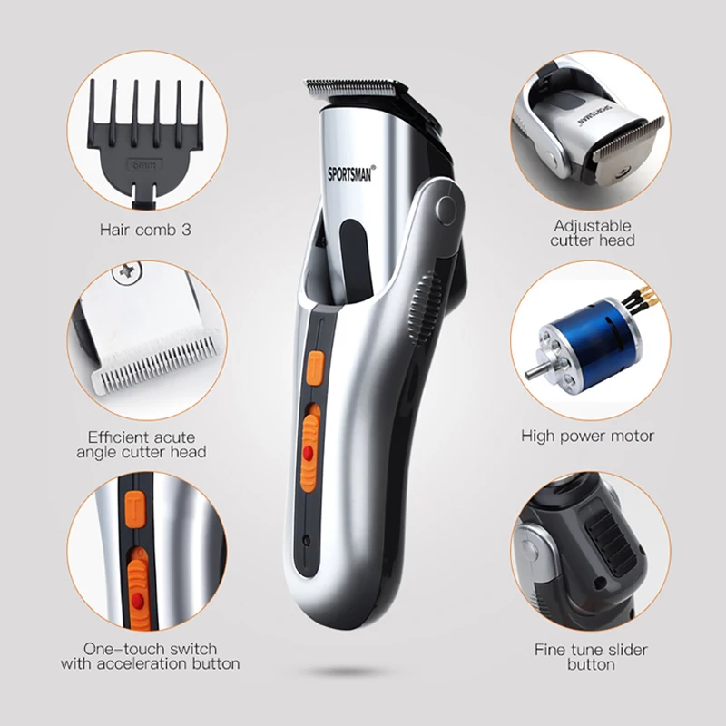 5-in-1 steel cordless electric clipper multi-function hair clipper professional barber tools rechargeable hairdressing tools