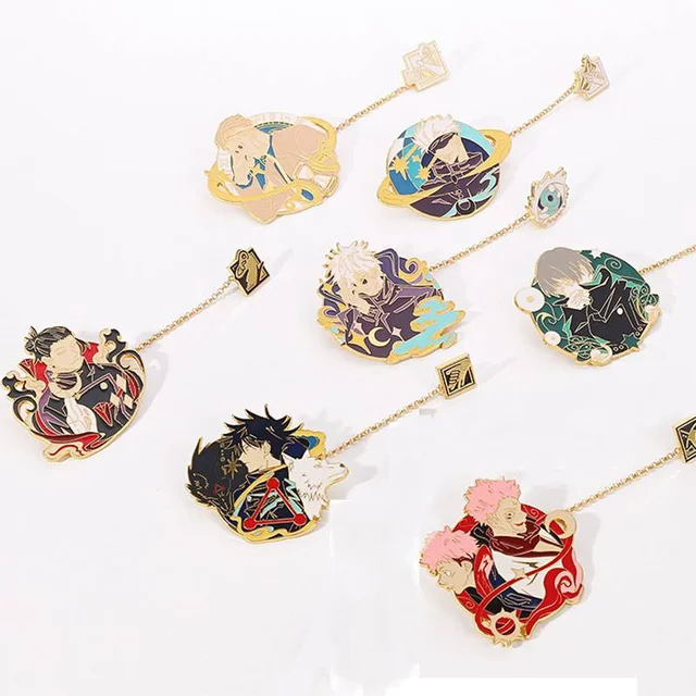 Jujutsu Kaisen Anime Gojo Satoru Yuji Itadori Fushiguro Megumi Kugisaki  Nobara Maki Zenin Miwa Kasumi Metal Badge Brooch Pins