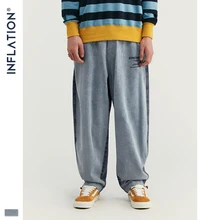 Модные мужские мешковатые джинсы с дизайном INFLATION, светильник, синие мужские свободные джинсы большого размера, уличные мужские мешковатые джинсы 93385W