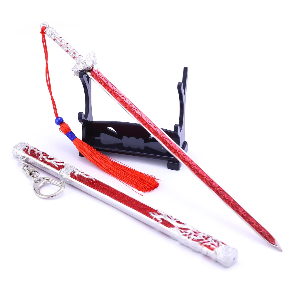 7 With Display case Основатель Diabolism Mo Dao Zu Shi брелок Wei Wuxian Yin Tie Sword модель брелки коллекция меч в ножнах ювелирные изделия - Цвет: 7 With Display case