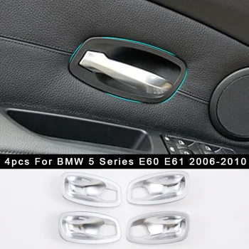 

4pcsABS Chrome Door Handle Bowl Cover Trim Car Styling Accessory For BMW 5 Series E60 E61 2006-10