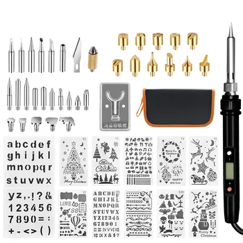 

48Pcs / 1 set of digital display thermostat electric soldering iron carving brush set welding thermostat