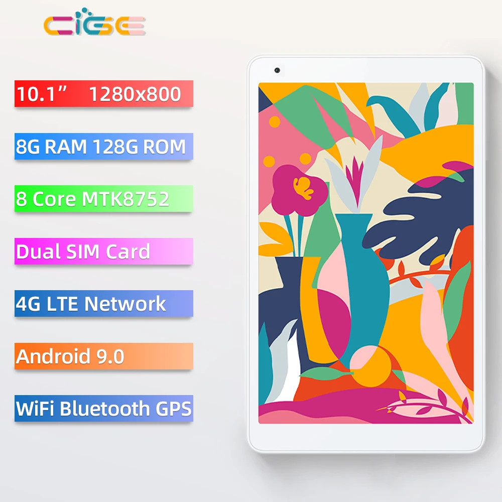 10 Inch tablet Android 9.0 Octa Core 8GB RAM 128GB ROM 3G 4G FDD LTE Wifi Bluetooth GPS Phone call Glass Screen Tablet pc 10.1