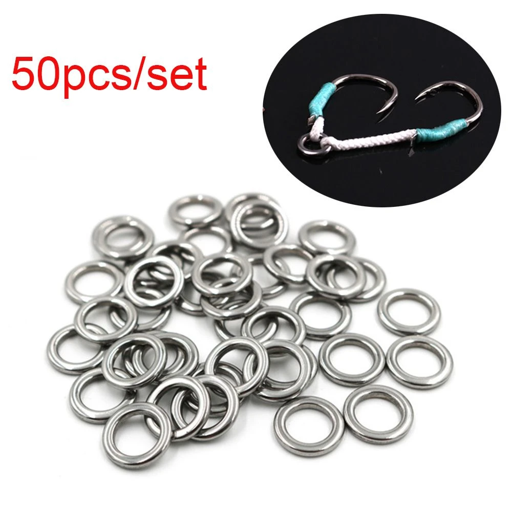 Tackle Durable Fishing Split Rings Fish Connector Swivel Snap Stainless Steel