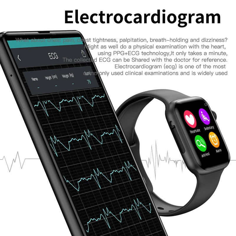 Najtaniej Soulusic W34 lub IWO 8 Lite połączenie Bluetooth inteligentny zegarek miernik tętna ekg inteligentny zegarek do monitorowania mężczyzn android ios PK IWO 10 12