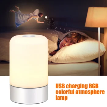 

Desktop Atmosphere Gift Battery Operated Touch Control Color Changing LED Night Light USB Rechargeable Portable Bedroom For Kids