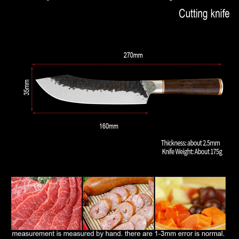 CBXG10421钼钒钢圆形黑檀木柄6.5寸发黑锤纹钢头小切肉刀5cr15英_08