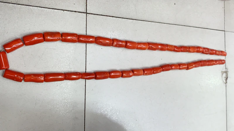 거대한 오렌지 천연 산호 느슨한 구슬, 2.6kg