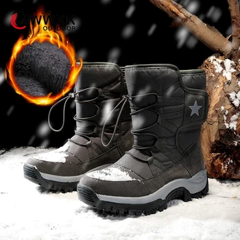 

WWKK Women Boots Waterproof Winter Shoes Women Snow Boots Platform Keep Warm Ankle Winter Boots With Thick Fur Heels Botas Mujer
