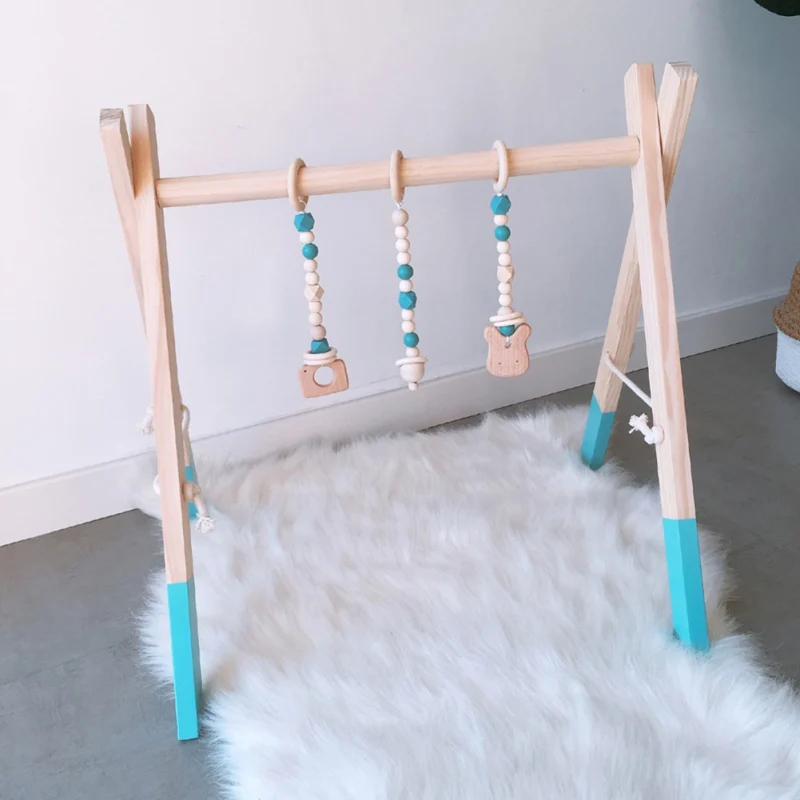 

Photo Props Beads Teether Wooden Baby Toys Nordic Kids Play Gym Wood Bead Hanging Pendant Decoration Toy