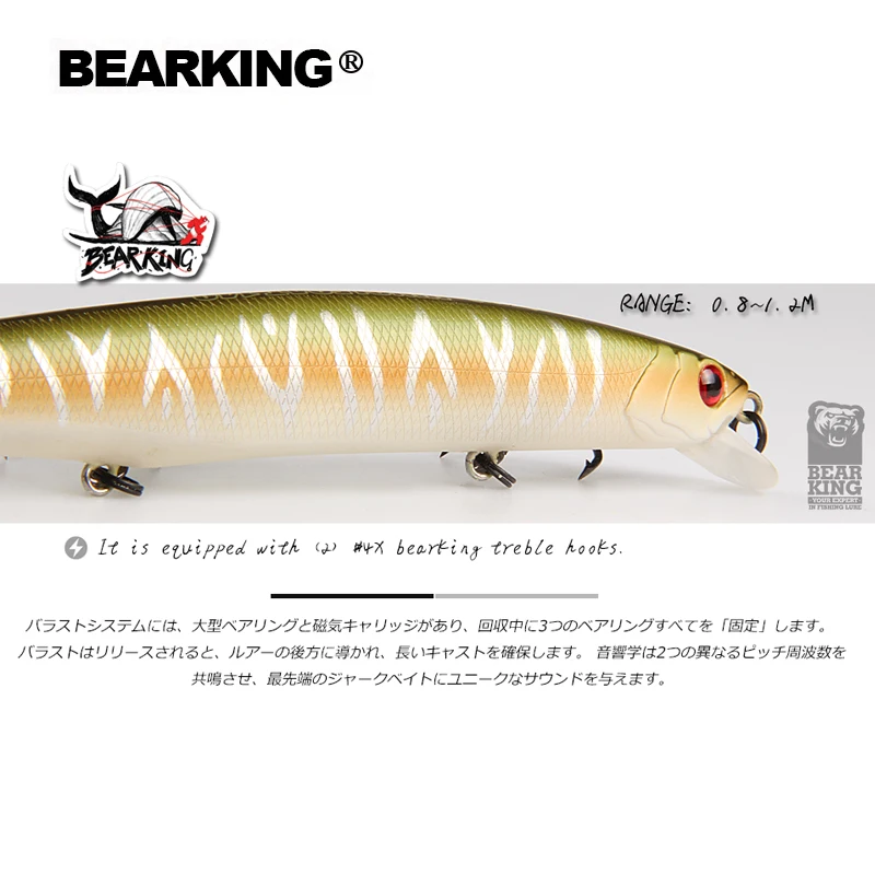 Приманка для рыбалки BEARKING 1 шт. 14 см 22 г гольян пластик искусственный рыболовный