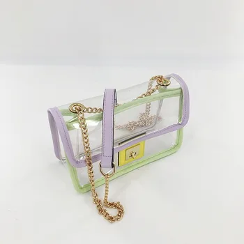 

2020 new Korean version of the shoulder bag women's casual fashion jelly transparent small square bag ladies