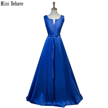 

DD JYOY Satin Long Prom Dress 2020 Simple Style Sweep Train Elegant Long Formal Dress Evening Gown Party Women Wear Lcae Up Back