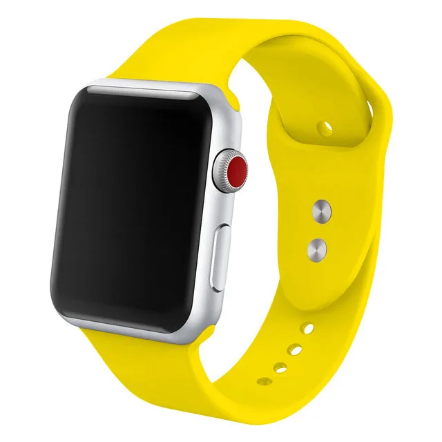 NO.11.Pollen-Yellow Силиконовый ремешок для наручных часов Apple Watch, 42 мм, 38 мм, Версия 44 мм 40 мм резиновый браслет для наручных часов Черные полуботинки со шнуровкой и ремешком наручных часов Iwatch серии 4/3/2/1 браслет - Цвет ремешка: NO.11.Pollen-Yellow