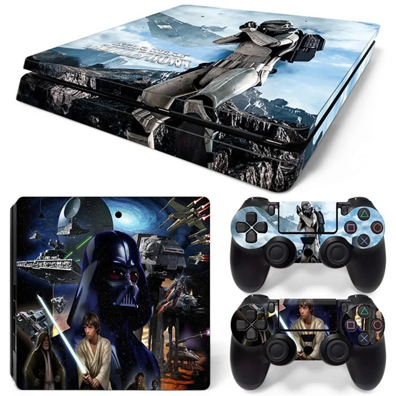 Marvel Iron man Star Wars Vinyl Skin Sticker for PS4 Slim Console and 2 Controllers Decal Cover Game Accessories 