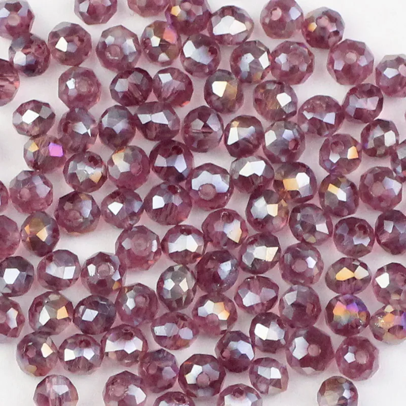 Purple HGKLBB бусины круглой формы с австрийскими гранеными кристаллами 4 мм 100 шт стеклянные бусины-разделители свободные бусины ювелирные изделия для изготовления браслетов своими руками - Цвет: Purple
